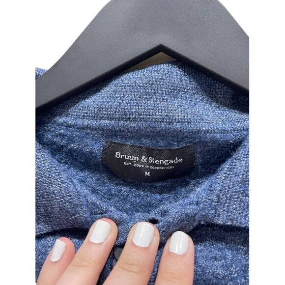 Bruun & Stengade wool blend blue sweater M junior - Picture 2 of 3